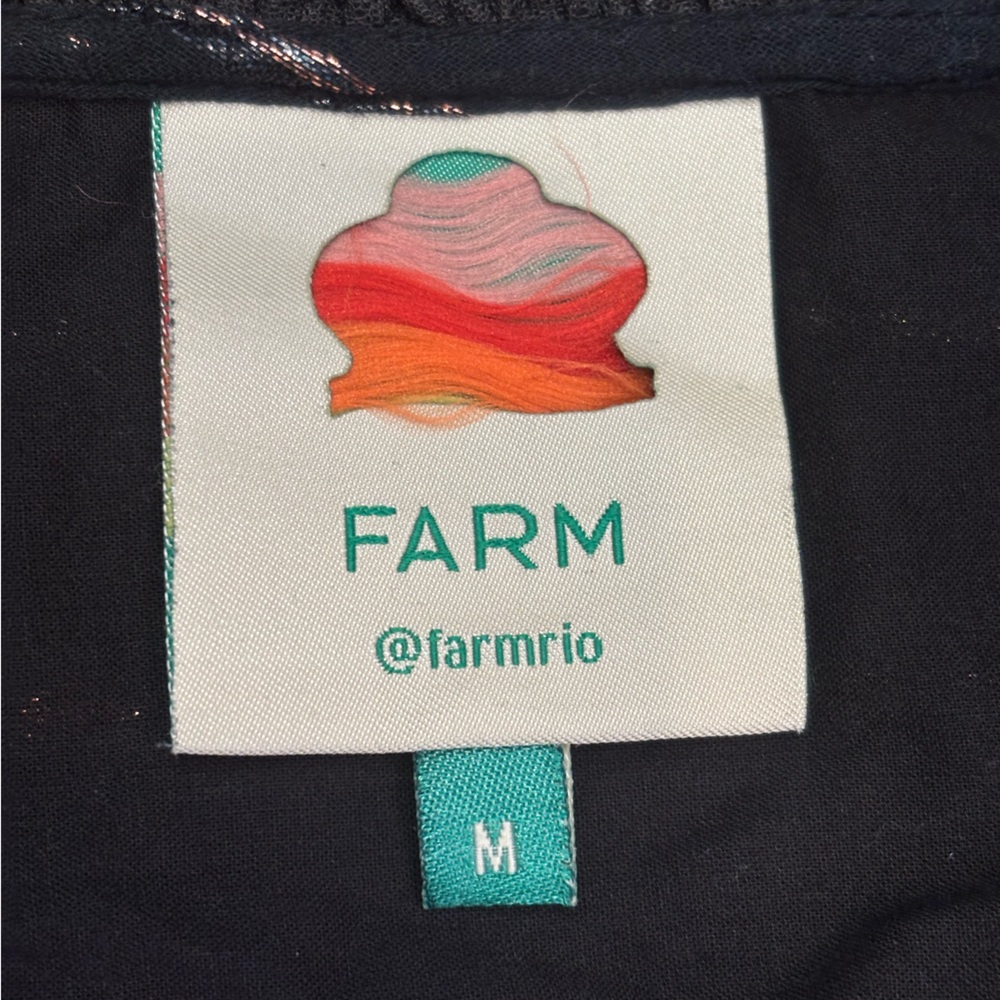 FARM Rio Metallic Stripe Ruffle Shirt - Picture 2 of 4